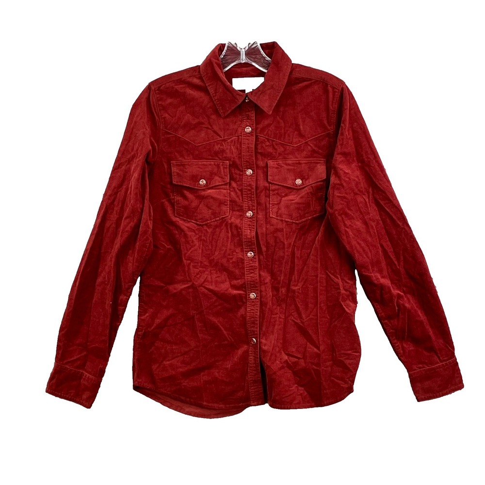 Shyanne Corduroy Shirt Womens XS Red Pearl Snap Rancher Cowboy Western Riding